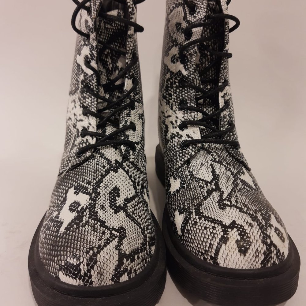 snake print  combat boots